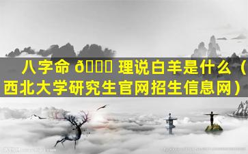八字命 🐈 理说白羊是什么（西北大学研究生官网招生信息网）